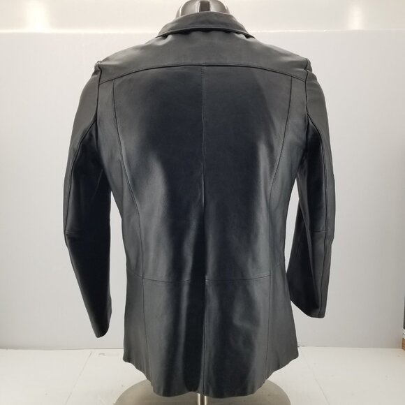 Wilsons Leather Pelle Studio Women Black Leather Insulated Jacket Coat Zip Large - Picture 6 of 13